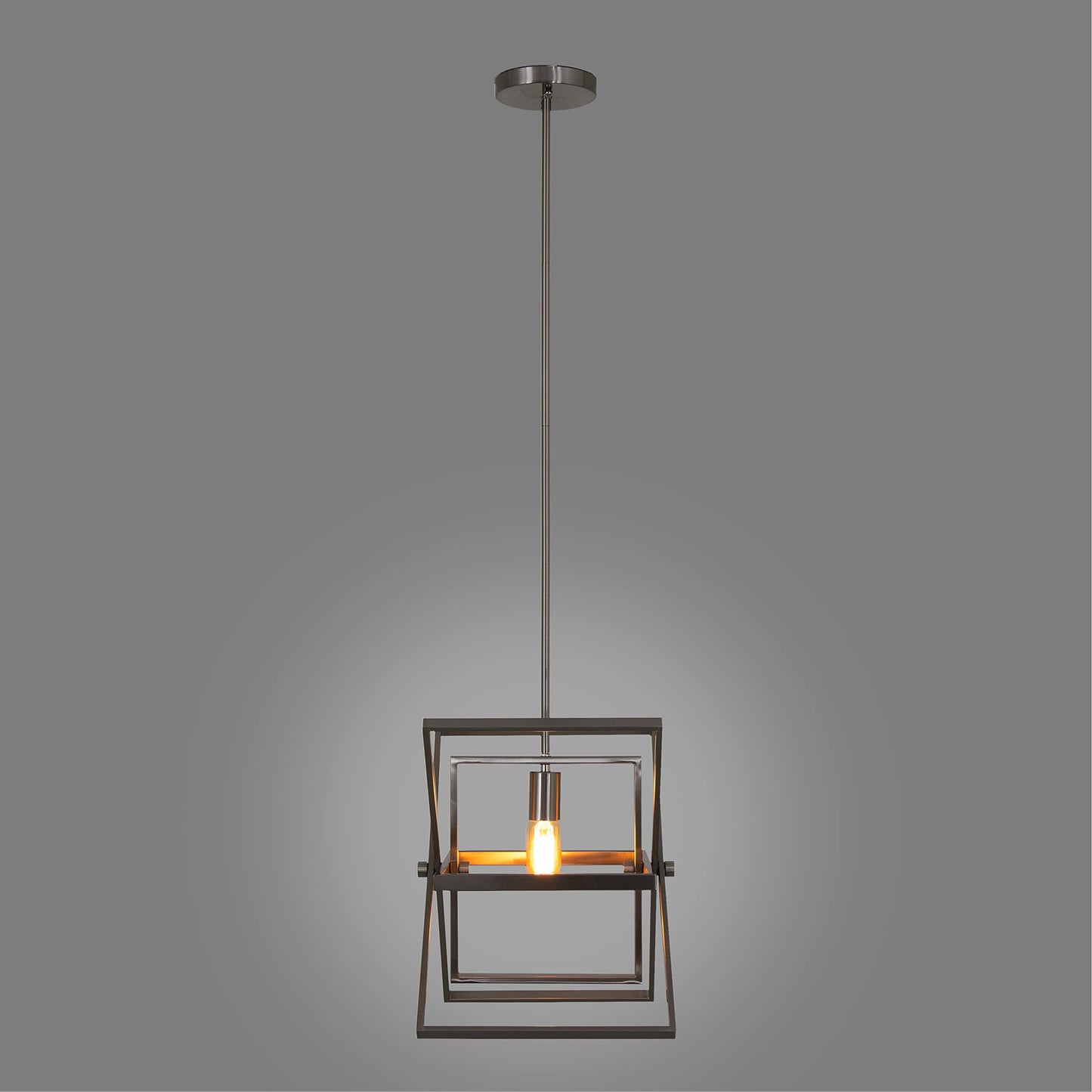 Yosemite Home Decor Aquarius 1-Light Modern Geometric Pendant in Brush Nickel Finish