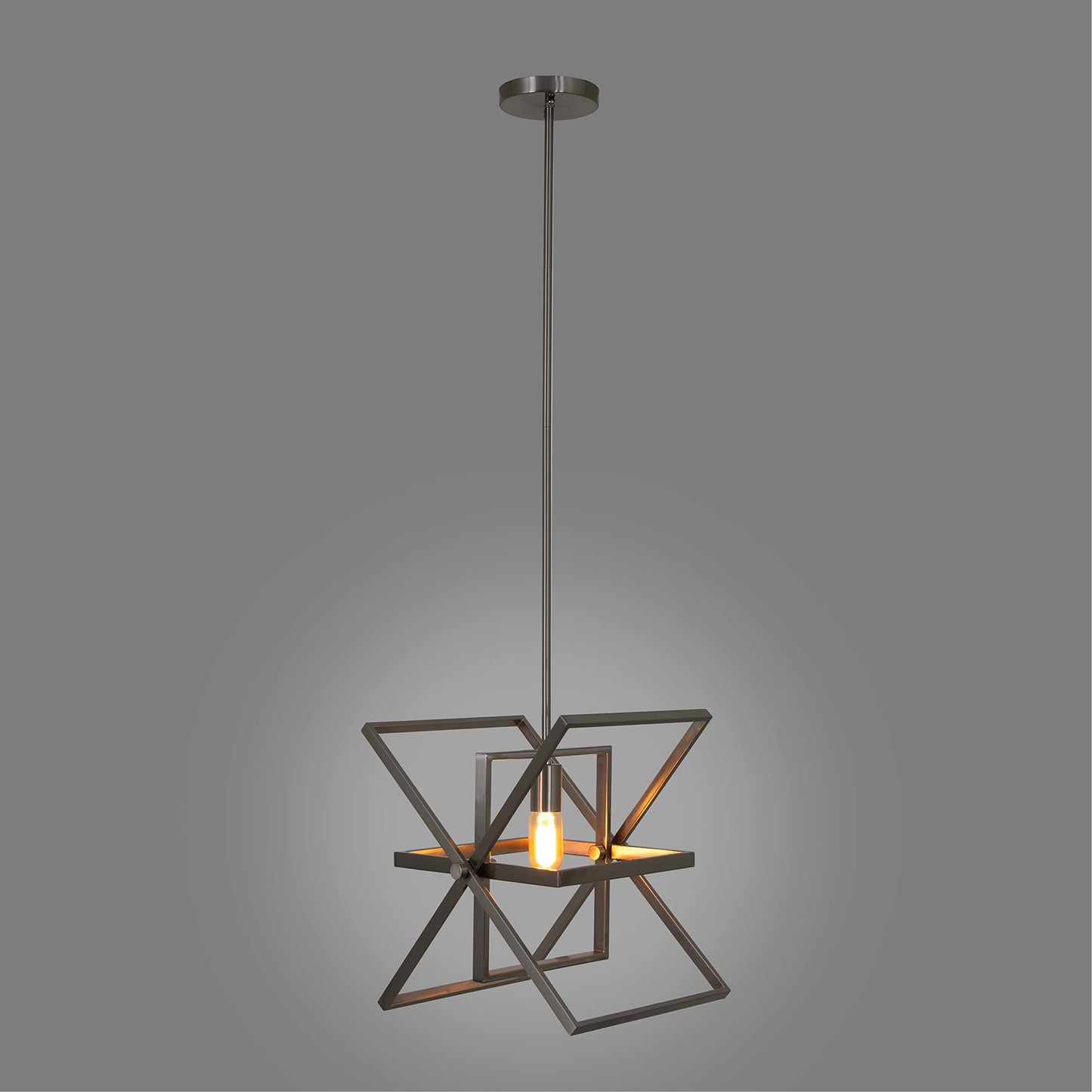 Yosemite Home Decor Aquarius 1-Light Modern Geometric Pendant in Brush Nickel Finish