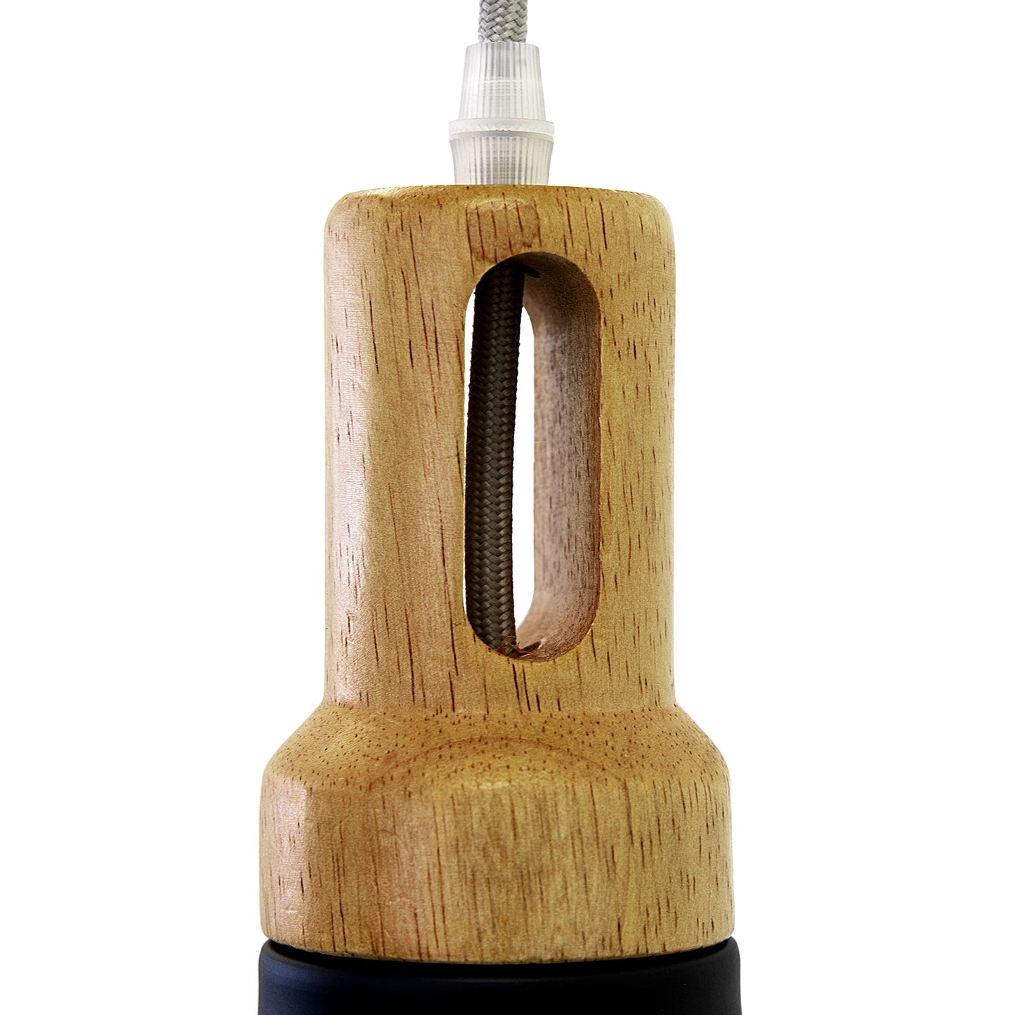 Pendant Light - Industrial Black & Wood Aluminum Fixture by Yosemite Home Decor