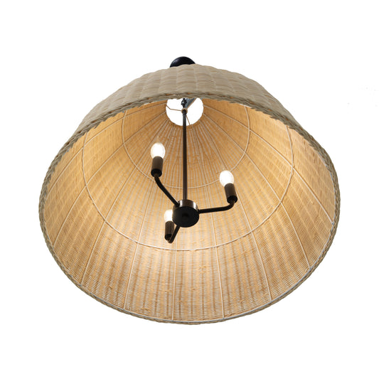Yosemite Home Decor Kai Rattan 3 Light Large Pendant