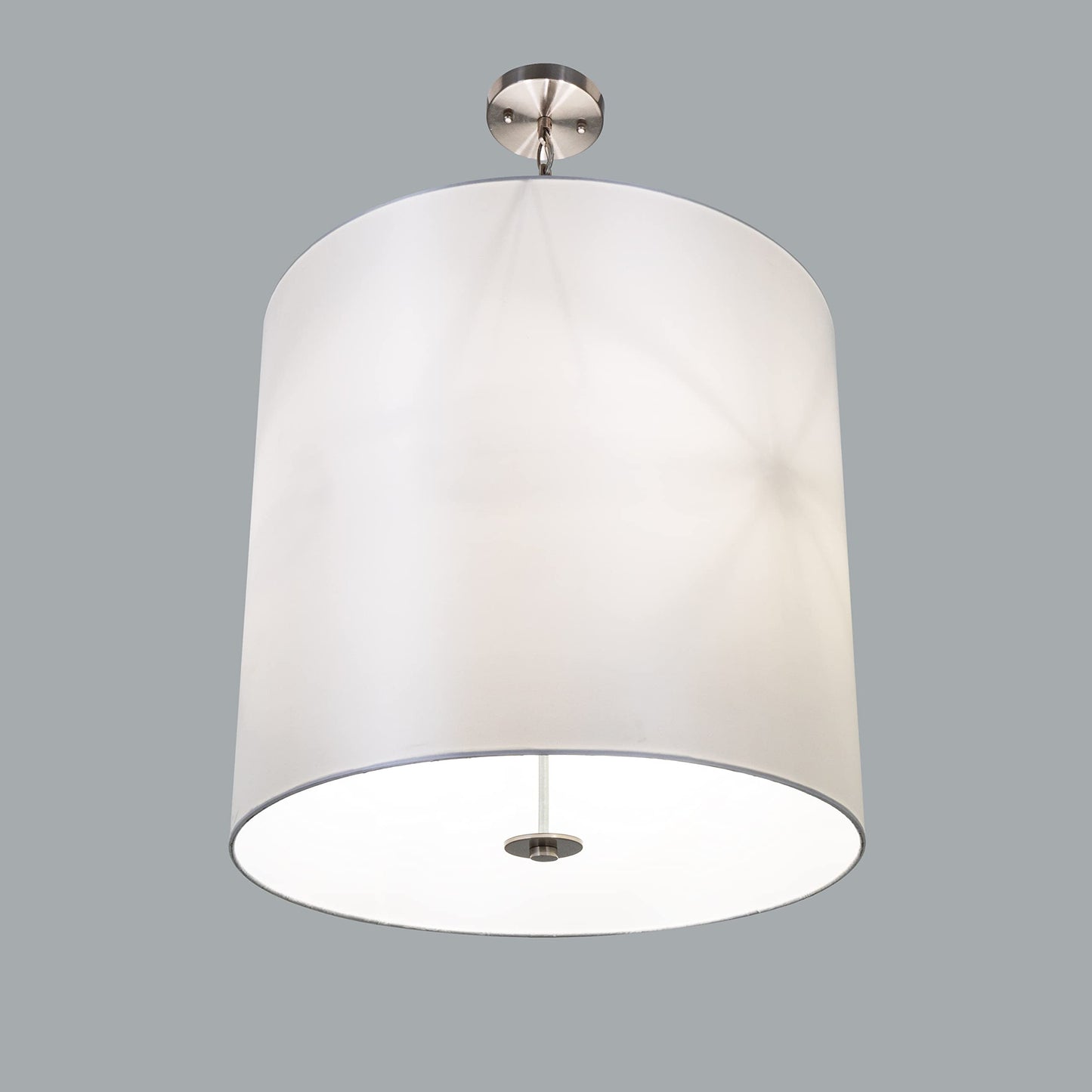 Pendant Light - Yosemite Lyell Forks 5-Light Satin Steel Fixture with White Shade