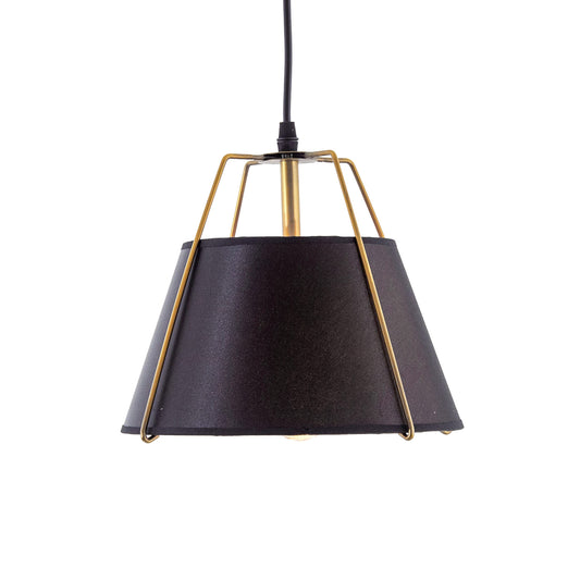 Yosemite Home Decor Mira 1-Light Modern Pendant in Matte Gold Finish with Black Shade