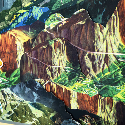 Yosemite Home Decor 'Acadia' Glass 3D Collage Wall Art in Multicolor