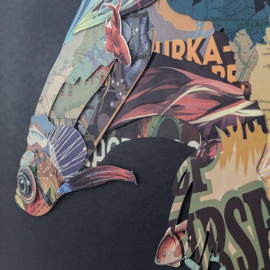 Dragon Scale Wall Art | Layered Rainbow Fish Frame | Yosemite Home Decor