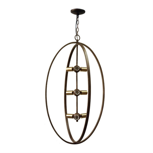 Yosemite Home Decor Alpha 9-Light Chandelier in Distressed Antique Brass Finish
