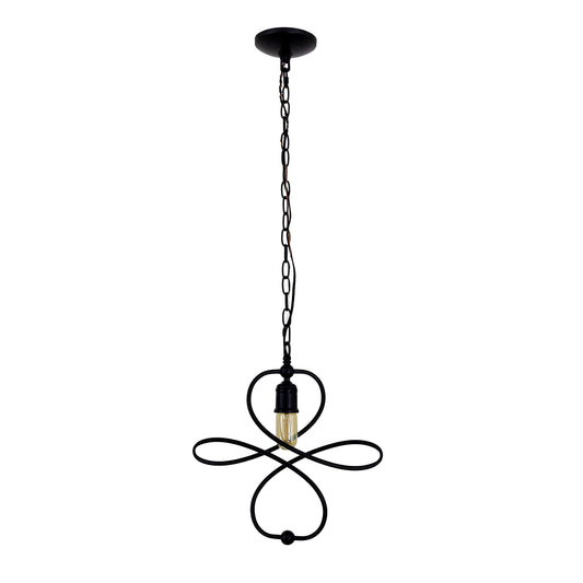 Yosemite Home Decor Belt 1-Light Orbital Geometric Pendant in Matte Black Finish