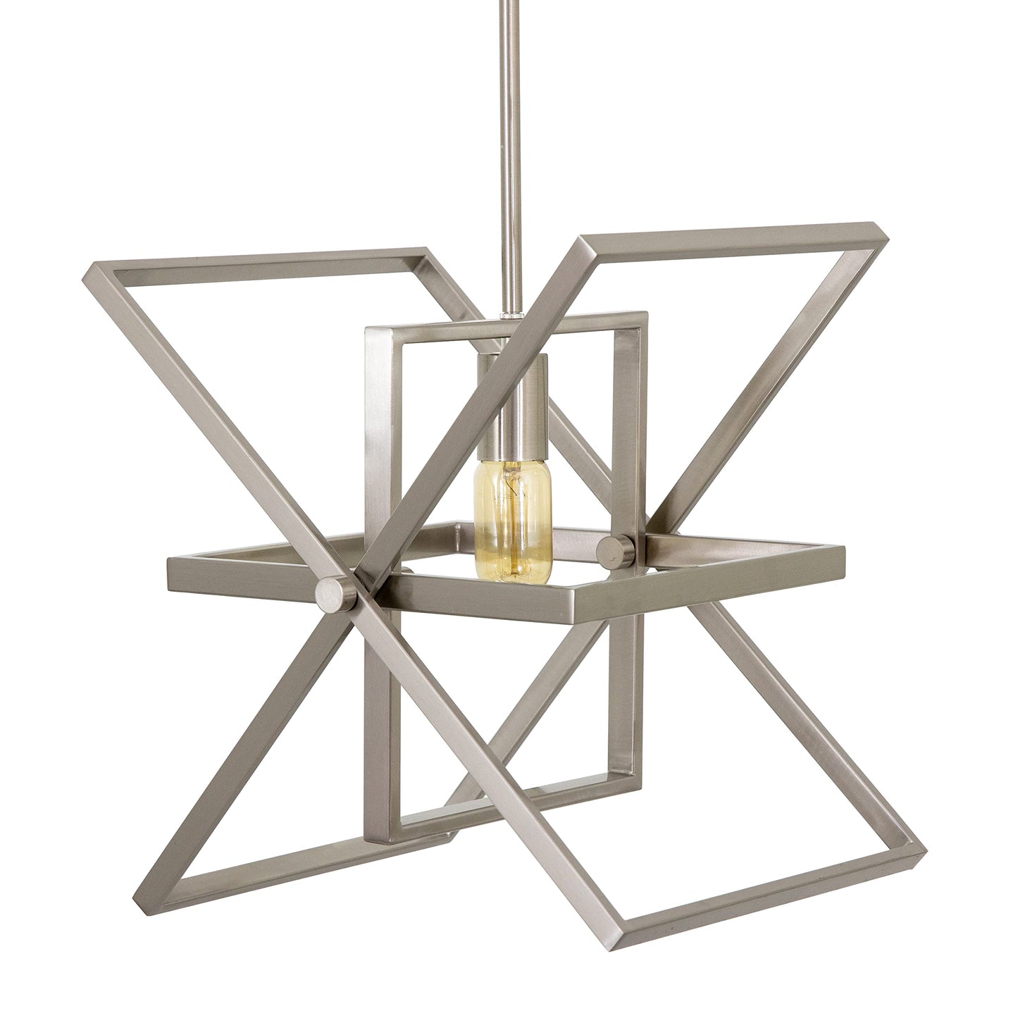 Yosemite Home Decor Aquarius 1-Light Modern Geometric Pendant in Brush Nickel Finish