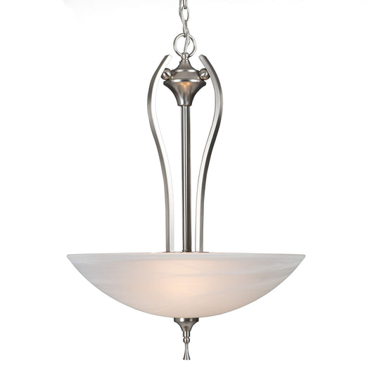 Yosemite Home Decor Glacier Point Lighting with Ivory Cloud Shade, Satin Nickel