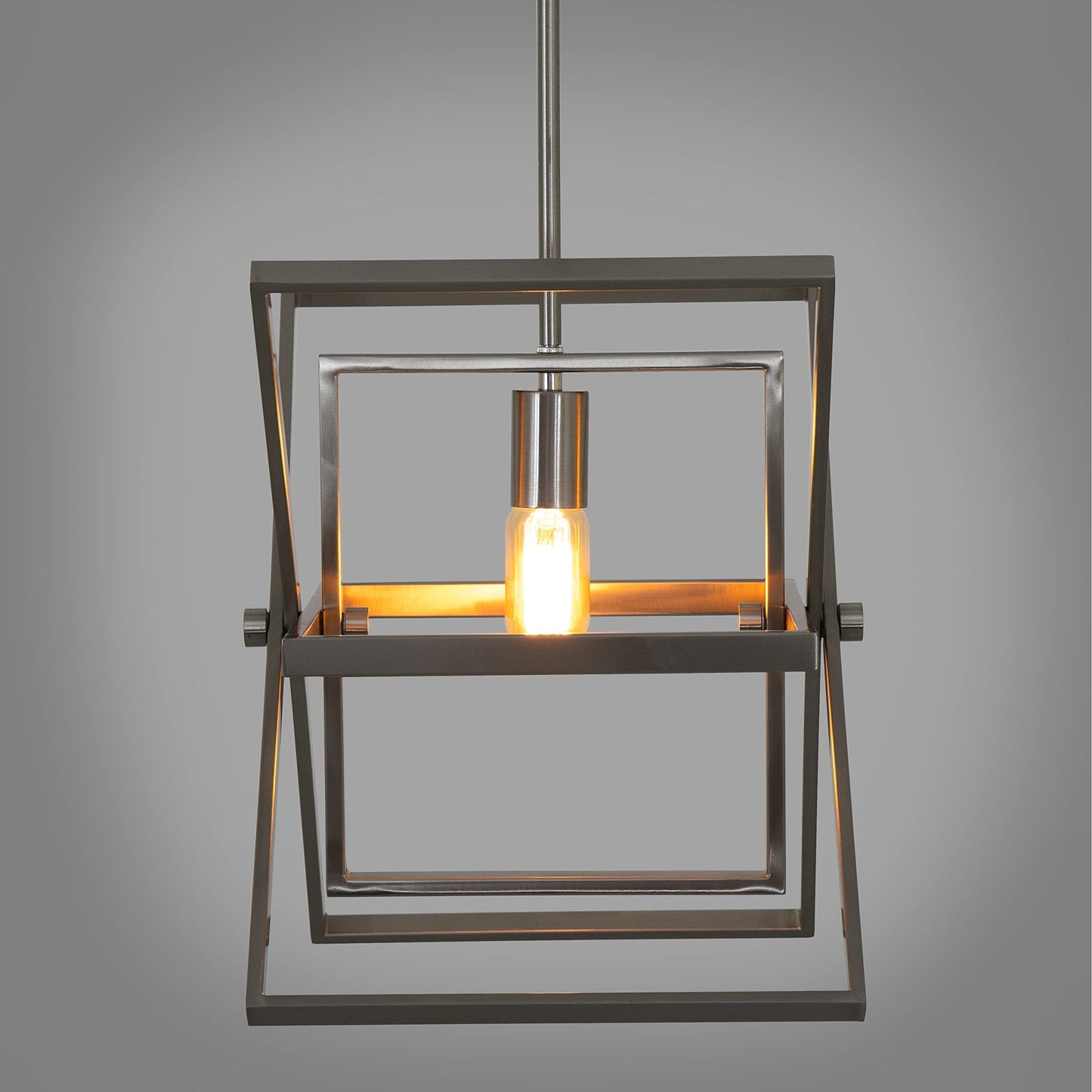 Yosemite Home Decor Aquarius 1-Light Modern Geometric Pendant in Brush Nickel Finish