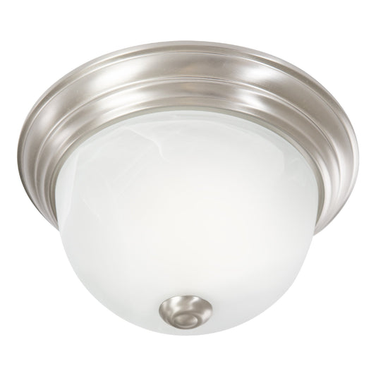 Flushmount Silver with Marble Glass, 10-Inch, Satin Nickel, 3 Count
