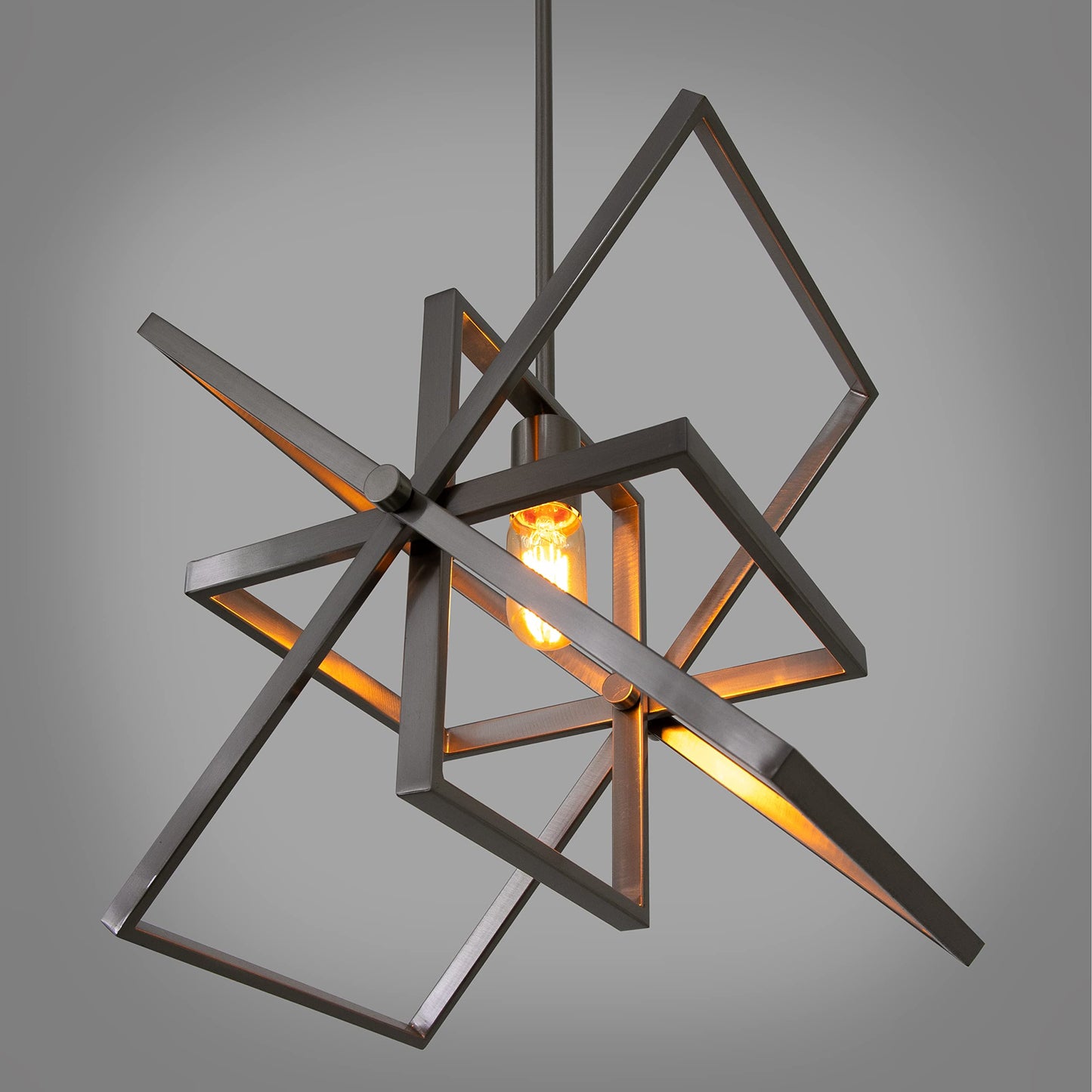 Yosemite Home Decor Aquarius 1-Light Modern Geometric Pendant in Brush Nickel Finish