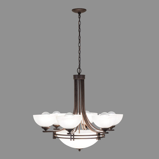 Yosemite Home Decor Sequoia Chandelier with Frosted Alabaster Shade