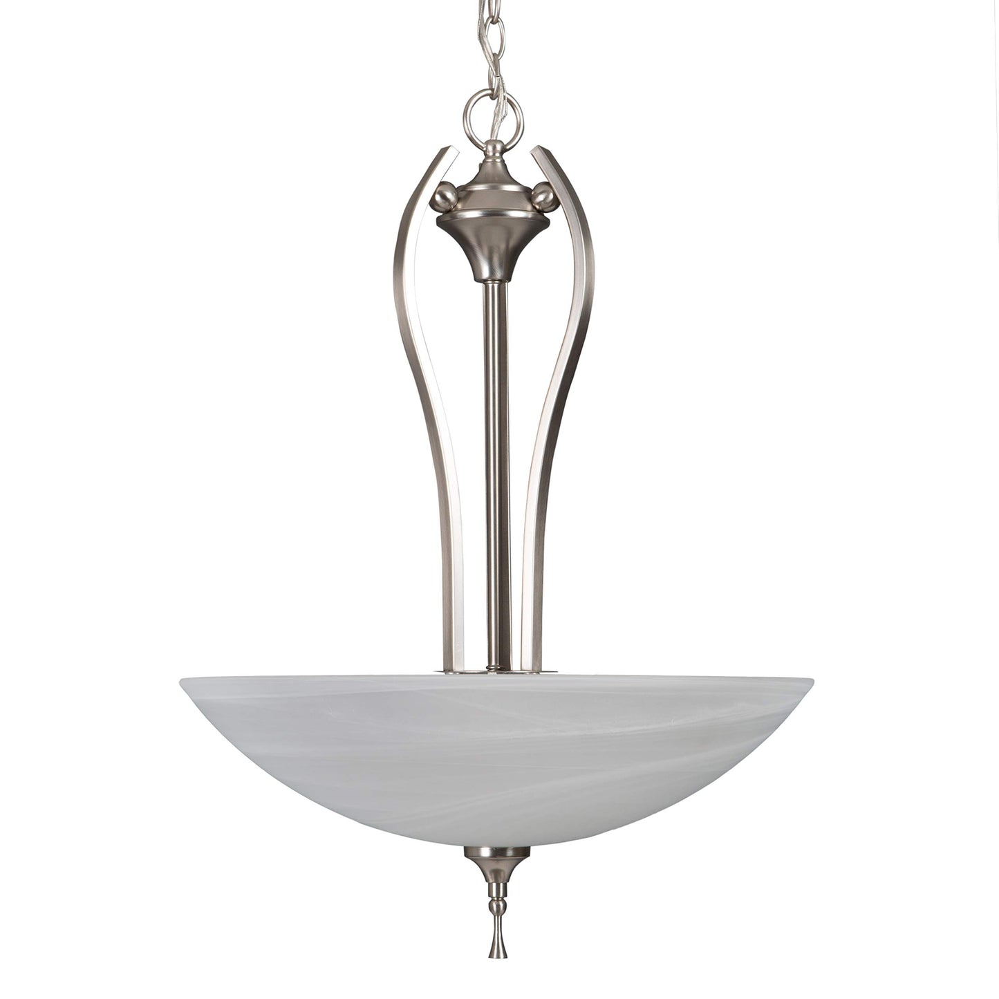 Yosemite Home Decor Glacier Point Lighting with Ivory Cloud Shade, Satin Nickel