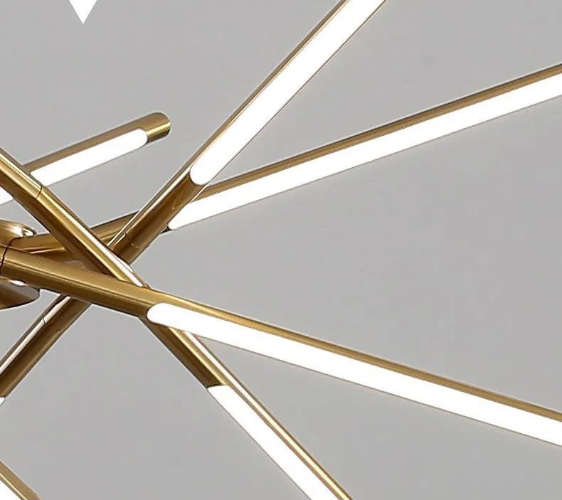 Modern Spider Chandelier with LED Linear Arms - Gold & Black Finish Options
