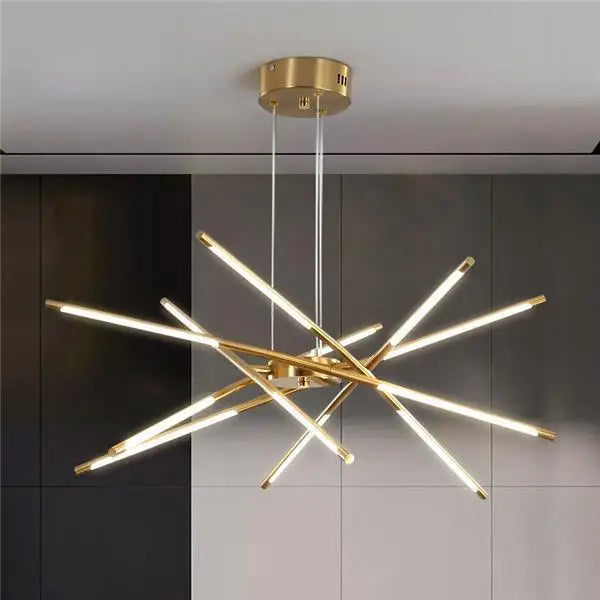 Modern Spider Chandelier with LED Linear Arms - Gold & Black Finish Options