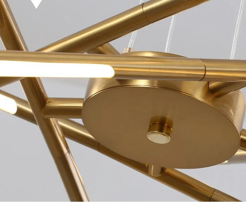 Modern Spider Chandelier with LED Linear Arms - Gold & Black Finish Options