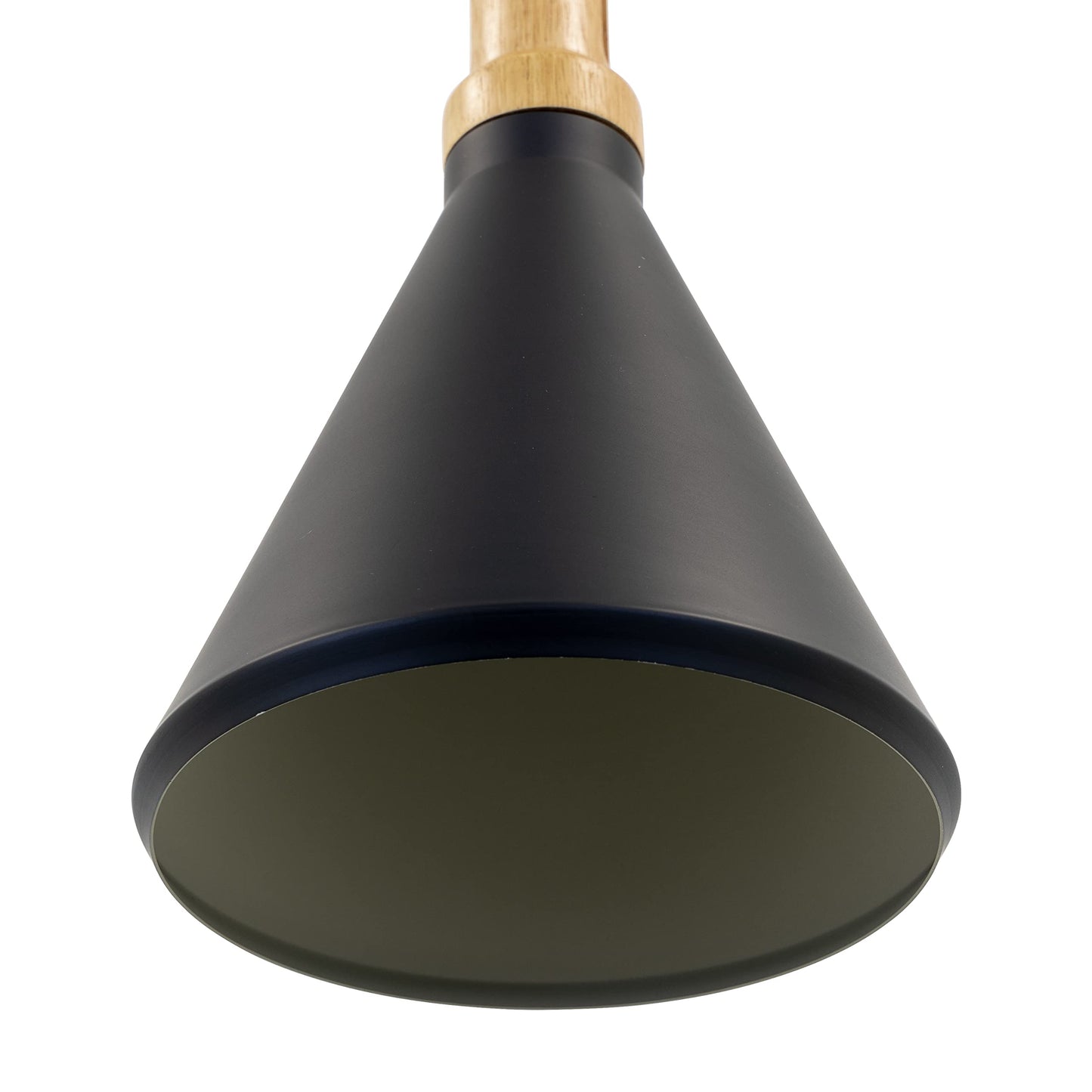 Pendant Light - Industrial Black & Wood Aluminum Fixture by Yosemite Home Decor