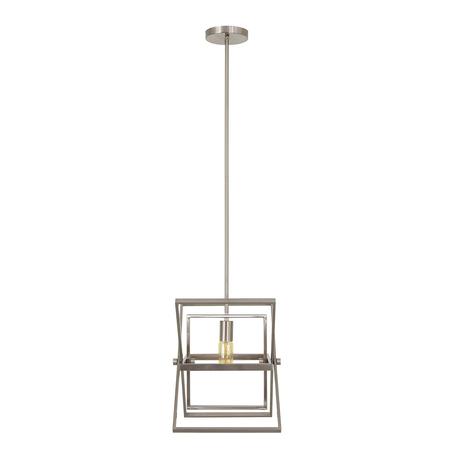 Yosemite Home Decor Aquarius 1-Light Modern Geometric Pendant in Brush Nickel Finish
