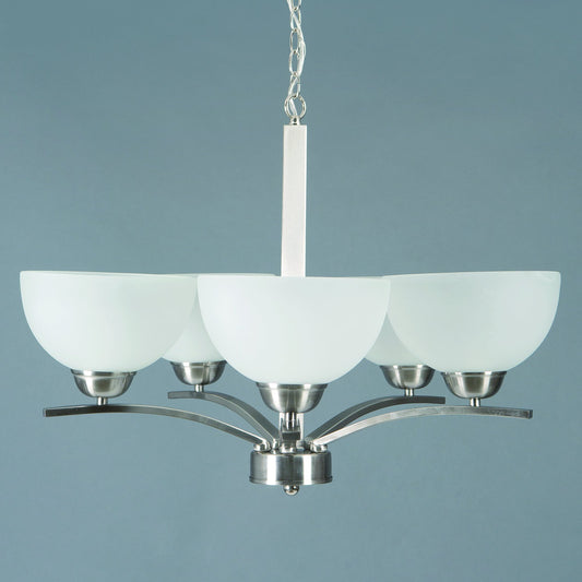 Yosemite Home Decor 107-5U-AWSS Alta Peak Collection Five Lights Chandelier, Satin Steel, 110 Piece