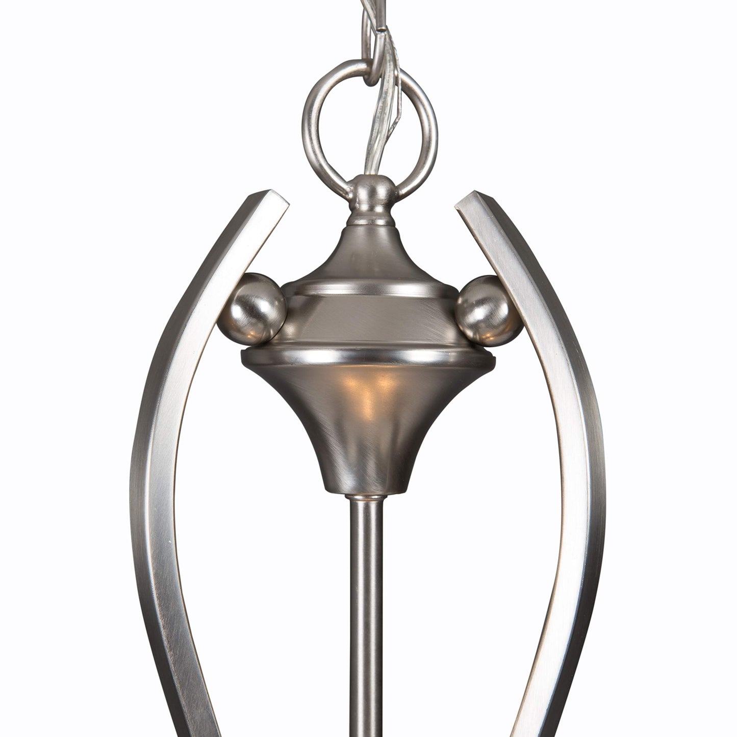 Yosemite Home Decor Glacier Point Lighting with Ivory Cloud Shade, Satin Nickel