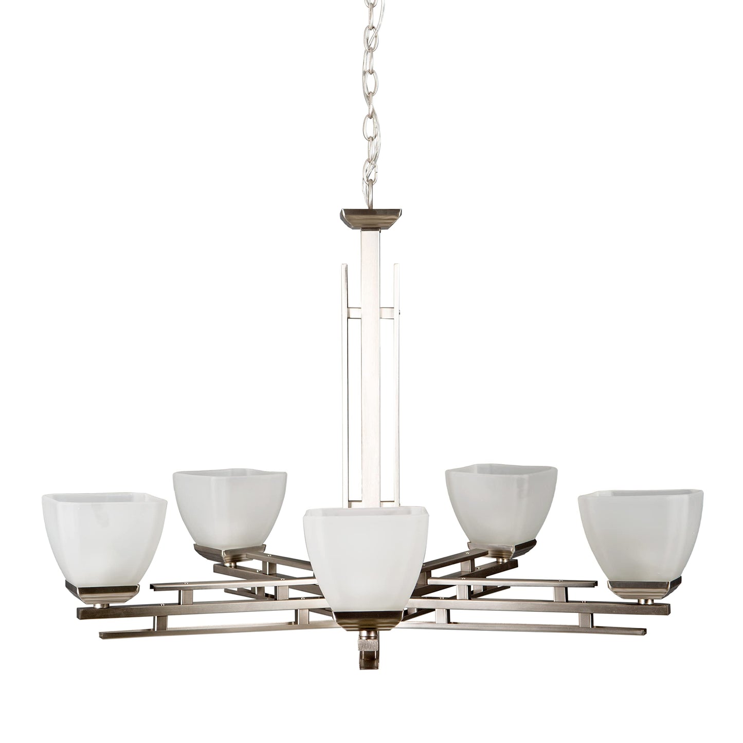 Yosemite Home Decor Half Dome Chandelier with White Frosted Shade