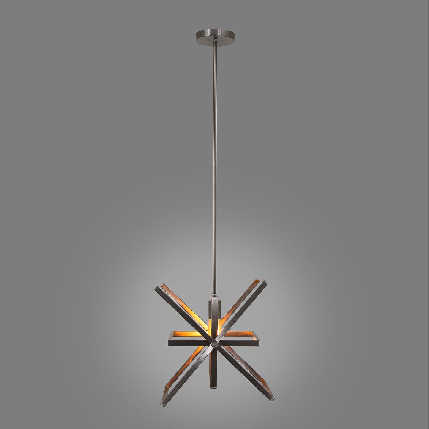 Yosemite Home Decor Aquarius 1-Light Modern Geometric Pendant in Brush Nickel Finish