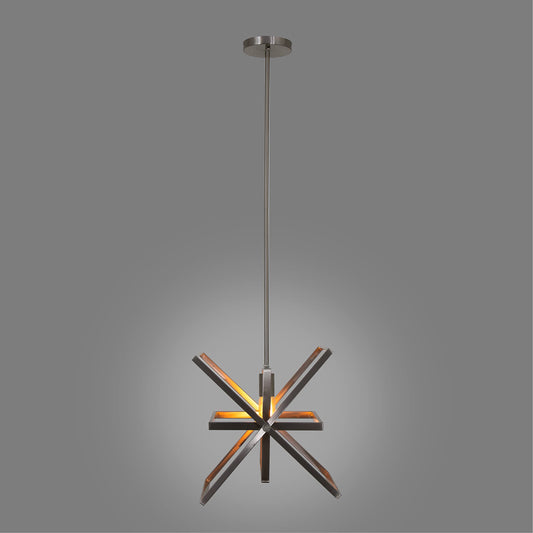 Yosemite Home Decor Aquarius 1-Light Modern Geometric Pendant in Brush Nickel Finish