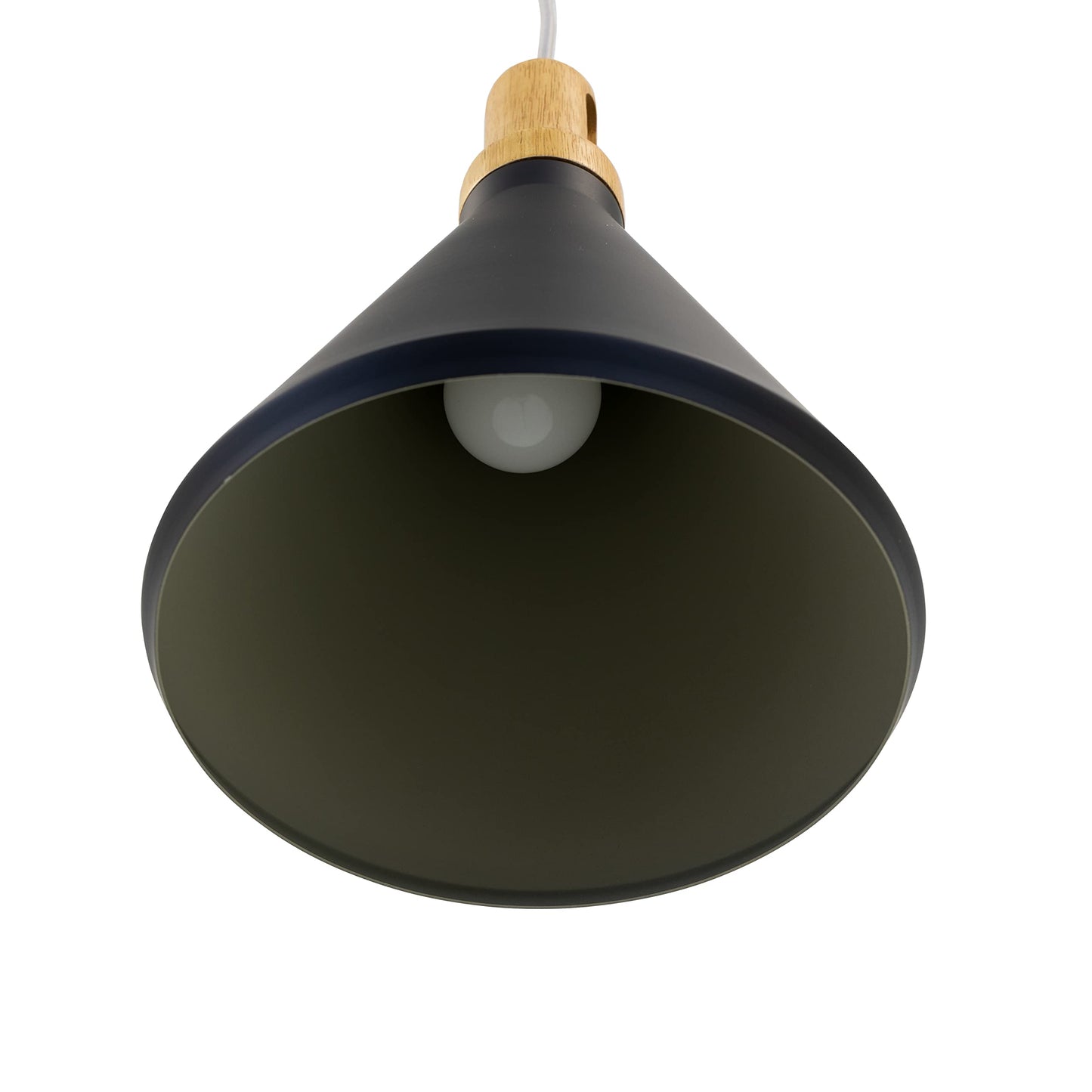Pendant Light - Industrial Black & Wood Aluminum Fixture by Yosemite Home Decor