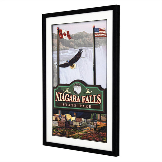 Yosemite Home Decor 'Niagara Falls' Glass 3D Collage Wall Art in Multicolor