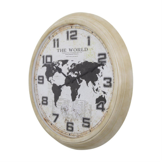 Yosemite Home Rustic World Map, 37" D Wall Clock