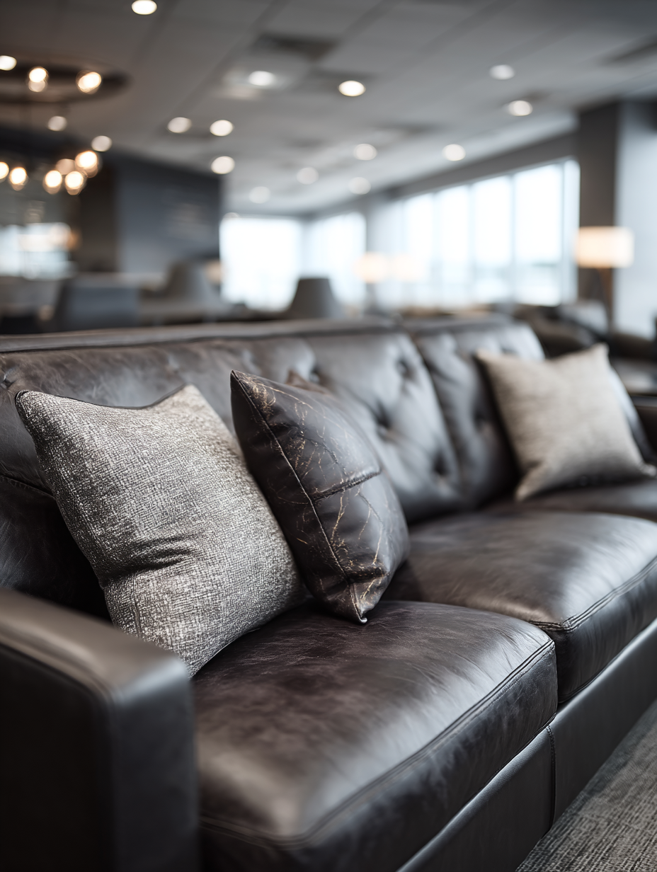 Modern furniture collection featuring leather furniture and hotel-style living room furniture designs
