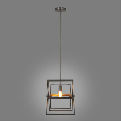 Yosemite Home Decor Aquarius 1-Light Modern Geometric Pendant in Brush Nickel Finish