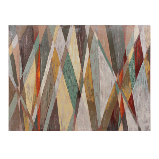 Abstract canvas art with blue and red geometric patterns - modern Yosemite wall decor