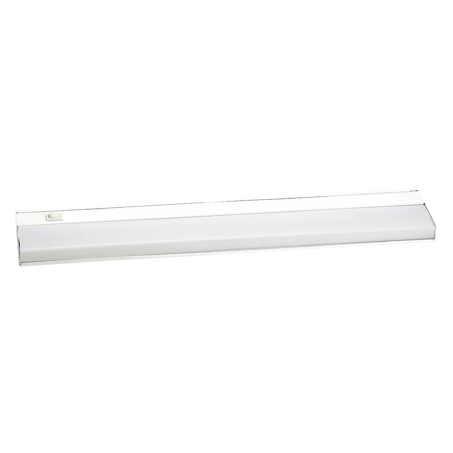 21-inch T5 fluorescent under cabinet light in white with sleek steel frame and built-in switch