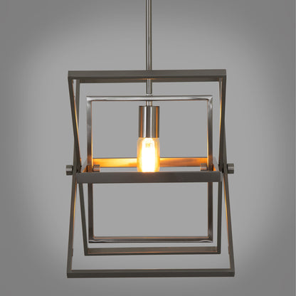 Yosemite Home Decor Aquarius 1-Light Modern Geometric Pendant in Brush Nickel Finish