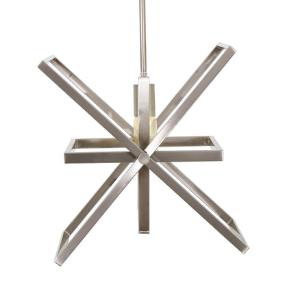 Yosemite Home Decor Aquarius 1-Light Modern Geometric Pendant in Brush Nickel Finish