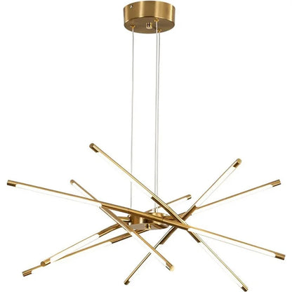 Modern Spider Chandelier with LED Linear Arms - Gold & Black Finish Options