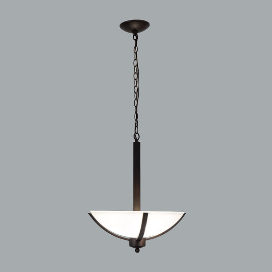 Bowl Chandelier - Yosemite Alta Peak 3-Light Coffee with Acid-Washed Glass