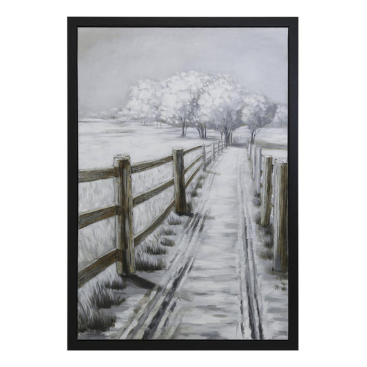Large 3D Country Road Wall Art with black frame depicting Yosemite landscape, 43"x63"
