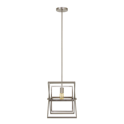 Yosemite Home Decor Aquarius 1-Light Modern Geometric Pendant in Brush Nickel Finish