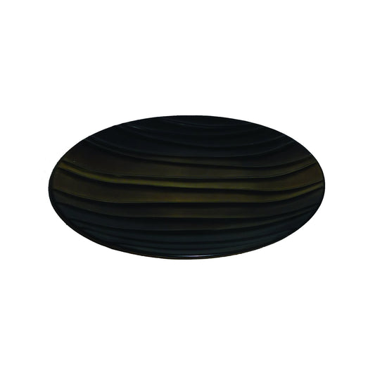 Brown ceramic decorative plate with elegant golden accents from Yosemite Home Decor
