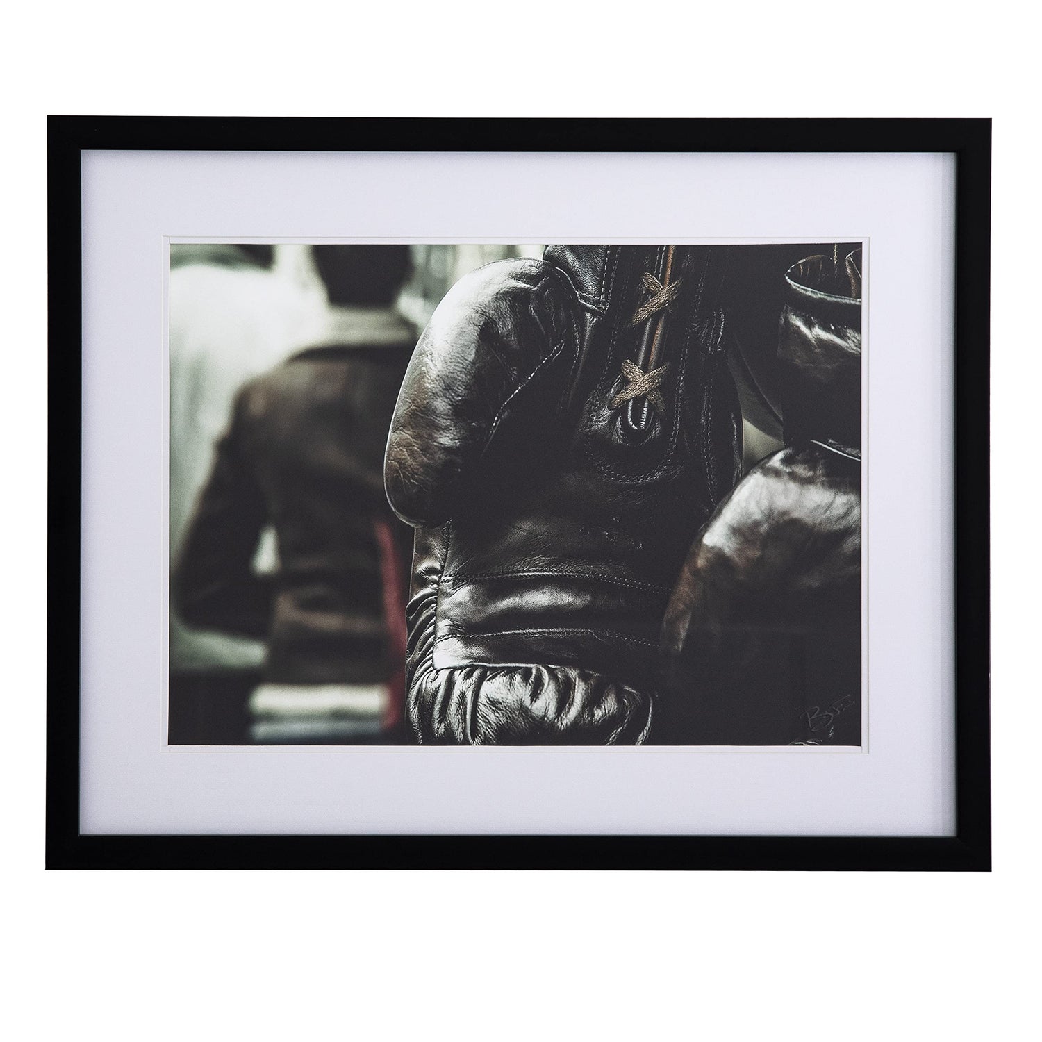Boxing gloves framed photograph in black frame - masculine wall art by Yosemite Home Decor