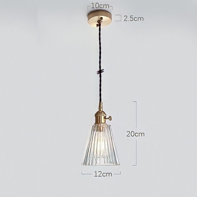 Japanese Style Glass Straw Hat Pendant Light