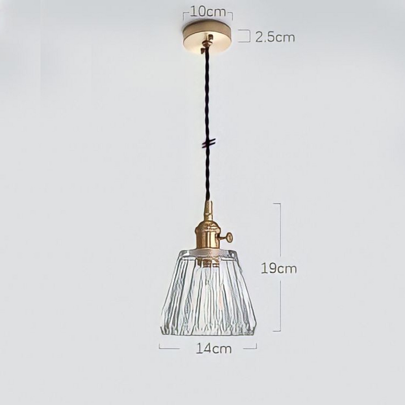 Japanese Style Glass Straw Hat Pendant Light