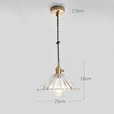 Japanese Style Glass Straw Hat Pendant Light