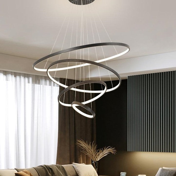 Modern Round 3 Ring Crystal 52W LED Pendant Lamp Chandelier Ceiling light  Decor – Raynergy